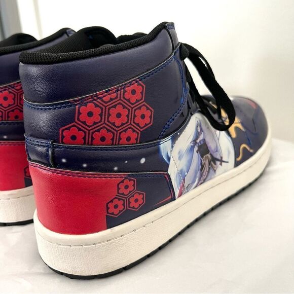 Anime Men’s High Top Lace up Sneakers Blue Character Size 9 - Picture 7 of 13